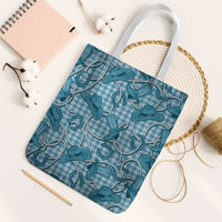 Blue Hawaii Palaka Cowboy Tote Bag Hawaiian Paniolo Festival Spirit