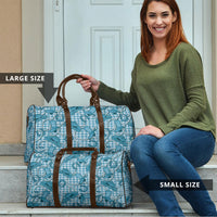 Blue Hawaii Palaka Cowboy Travel Bag Hawaiian Paniolo Festival Spirit