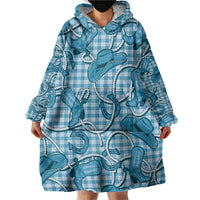 Blue Hawaii Palaka Cowboy Wearable Blanket Hoodie Hawaiian Paniolo Festival Spirit