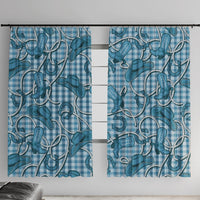 Blue Hawaii Palaka Cowboy Window Curtain Hawaiian Paniolo Festival Spirit
