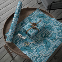 Blue Hawaii Palaka Cowboy Wrapping Paper Hawaiian Paniolo Festival Spirit