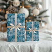 Blue Hawaii Palaka Cowboy Wrapping Paper Hawaiian Paniolo Festival Spirit