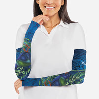 New Zealand Takahe Personalised Arm Sleeves Silver Fern Galaxy Polynesian Pattern