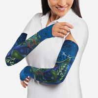 New Zealand Takahe Personalised Arm Sleeves Silver Fern Galaxy Polynesian Pattern