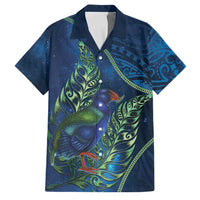 New Zealand Takahe Personalised Family Matching Summer Maxi Dress and Hawaiian Shirt Silver Fern Galaxy Polynesian Pattern