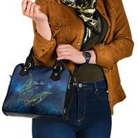 New Zealand Takahe Personalised Shoulder Handbag Silver Fern Galaxy Polynesian Pattern