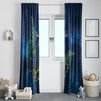New Zealand Takahe Personalised Window Curtain Silver Fern Galaxy Polynesian Pattern