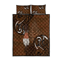 New Zealand Taiaha Quilt Bed Set Maori Weapon Silver Fern Maori Pattern