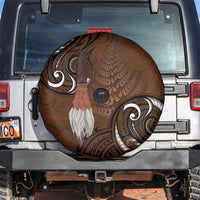 New Zealand Taiaha Spare Tire Cover Maori Weapon Silver Fern Maori Pattern