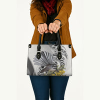 New Zealand Fantail Bird Leather Bag Maori Piwakawaka Kowhai Maori Pattern