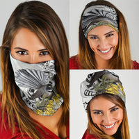 New Zealand Fantail Bird Neck Gaiter Maori Piwakawaka Kowhai Maori Pattern