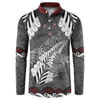 New Zealand Weka Personalised Button Sweatshirt Aotearoa Hen Silver Fern Maori Pattern