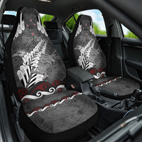 New Zealand Weka Personalised Car Seat Cover Aotearoa Hen Silver Fern Maori Pattern