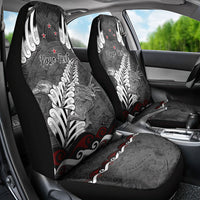 New Zealand Weka Personalised Car Seat Cover Aotearoa Hen Silver Fern Maori Pattern