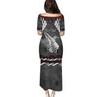 New Zealand Weka Personalised Family Matching Puletasi and Hawaiian Shirt Aotearoa Hen Silver Fern Maori Pattern