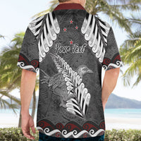 New Zealand Weka Personalised Hawaiian Shirt Aotearoa Hen Silver Fern Maori Pattern