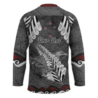 New Zealand Weka Personalised Hockey Jersey Aotearoa Hen Silver Fern Maori Pattern