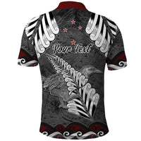 New Zealand Weka Personalised Polo Shirt Aotearoa Hen Silver Fern Maori Pattern