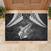 New Zealand Weka Personalised Rubber Doormat Aotearoa Hen Silver Fern Maori Pattern