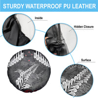New Zealand Weka Personalised Spare Tire Cover Aotearoa Hen Silver Fern Maori Pattern