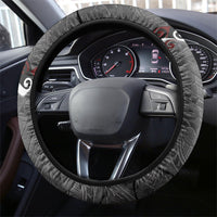 New Zealand Weka Steering Wheel Cover Aotearoa Hen Silver Fern Maori Pattern