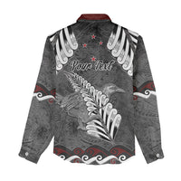 New Zealand Weka Personalised Women Casual Shirt Aotearoa Hen Silver Fern Maori Pattern