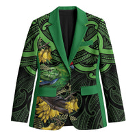 New Zealand Parakeet Bird Blazer Maori Kakariki Kowhai Maori Pattern