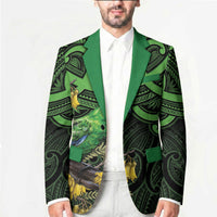 New Zealand Parakeet Bird Blazer Maori Kakariki Kowhai Maori Pattern