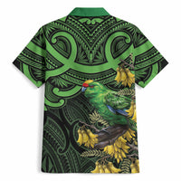 New Zealand Parakeet Bird Hawaiian Shirt Maori Kakariki Kowhai Maori Pattern LT22 - Polynesian Pride