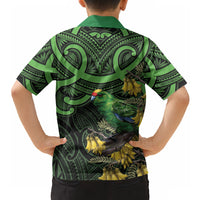 New Zealand Parakeet Bird Hawaiian Shirt Maori Kakariki Kowhai Maori Pattern LT22 - Polynesian Pride