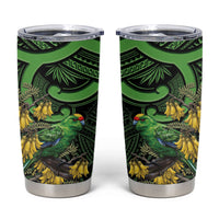 New Zealand Parakeet Bird Tumbler Cup Maori Kakariki Kowhai Maori Pattern