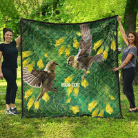 Bellbird New Zealand Personalised Quilt Kowhai Flower Maori Pattern LT22 - Polynesian Pride