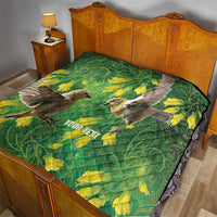Bellbird New Zealand Personalised Quilt Kowhai Flower Maori Pattern LT22 - Polynesian Pride