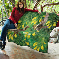 Bellbird New Zealand Personalised Quilt Kowhai Flower Maori Pattern LT22 - Polynesian Pride
