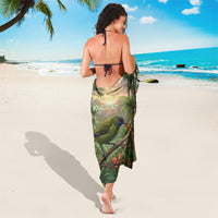 Bellbird New Zealand Personalised Sarong Korimako Harakeke Flower Native Forest LT22 - Polynesian Pride