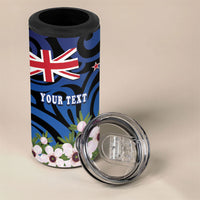 Tomtit New Zealand Personalised 4 in 1 Can Cooler Tumbler Miromiro Manuka Flower Maori Pattern