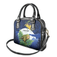 Kakapo New Zealand Personalised Shoulder Handbag Kowhai Flower Silver Fern Maori Pattern LT22 - Polynesian Pride