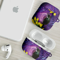 New Zealand Tui Bird Matariki AirPods Case Kowhai Flower Silver Fern Galaxy Maori Pattern LT22 - Polynesian Pride