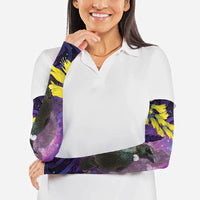 New Zealand Tui Bird Matariki Arm Sleeves Kowhai Flower Silver Fern Galaxy Maori Pattern LT22 - Polynesian Pride