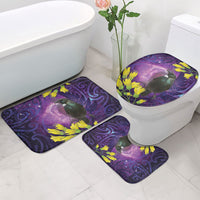 New Zealand Tui Bird Matariki Bathroom Set Kowhai Flower Silver Fern Galaxy Maori Pattern LT22 - Polynesian Pride
