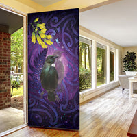 New Zealand Tui Bird Matariki Door Cover Kowhai Flower Silver Fern Galaxy Maori Pattern LT22 - Polynesian Pride
