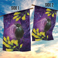 New Zealand Tui Bird Matariki Garden Flag Kowhai Flower Silver Fern Galaxy Maori Pattern LT22 - Polynesian Pride