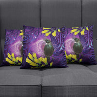 New Zealand Tui Bird Matariki Pillow Cover Kowhai Flower Silver Fern Galaxy Maori Pattern LT22 - Polynesian Pride