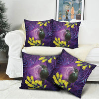 New Zealand Tui Bird Matariki Pillow Cover Kowhai Flower Silver Fern Galaxy Maori Pattern LT22 - Polynesian Pride
