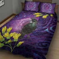 New Zealand Tui Bird Matariki Quilt Bed Set Kowhai Flower Silver Fern Galaxy Maori Pattern LT22 - Polynesian Pride