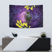 New Zealand Tui Bird Matariki Tapestry Kowhai Flower Silver Fern Galaxy Maori Pattern LT22 - Polynesian Pride