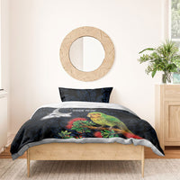 New Zealand Kakapo Matariki Personalised Bedding Set Pohutukawa Flower Galaxy Maori Pattern LT22 - Polynesian Pride