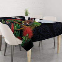 New Zealand Kakapo Matariki Personalised Tablecloth Pohutukawa Flower Galaxy Maori Pattern LT22 - Polynesian Pride