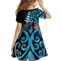Tui Bird Kakabeak New Zealand Family Matching Mermaid Dress and Hawaiian Shirt Clianthus Galaxy Maori Koru Pattern LT22 - Polynesian Pride
