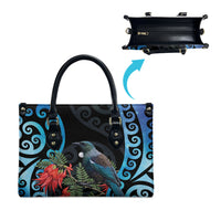Tui Bird Kakabeak New Zealand Leather Bag Clianthus Galaxy Maori Koru Pattern LT22 - Polynesian Pride